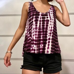 Dark purple & white Tie Dye Tank Top😈